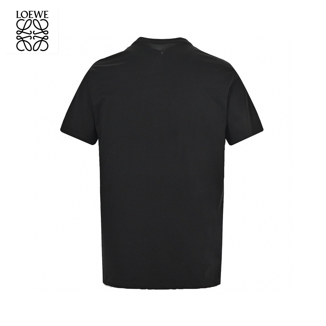 Loewe Black T-Shirt with Blue Pocket