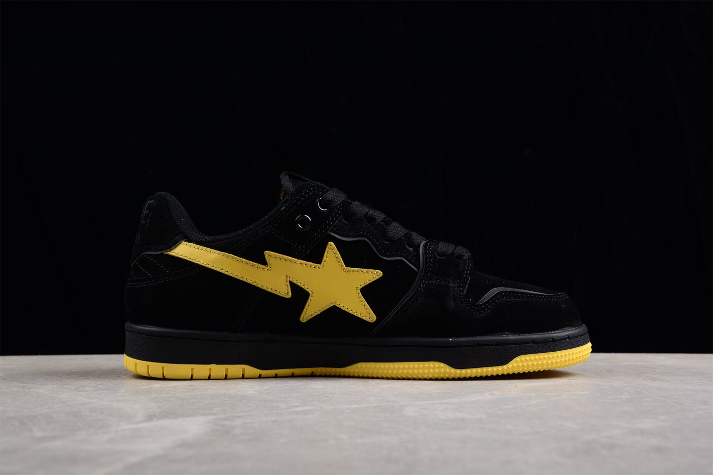 BAPE STA Low-Top Sneakers in Black and Yellow