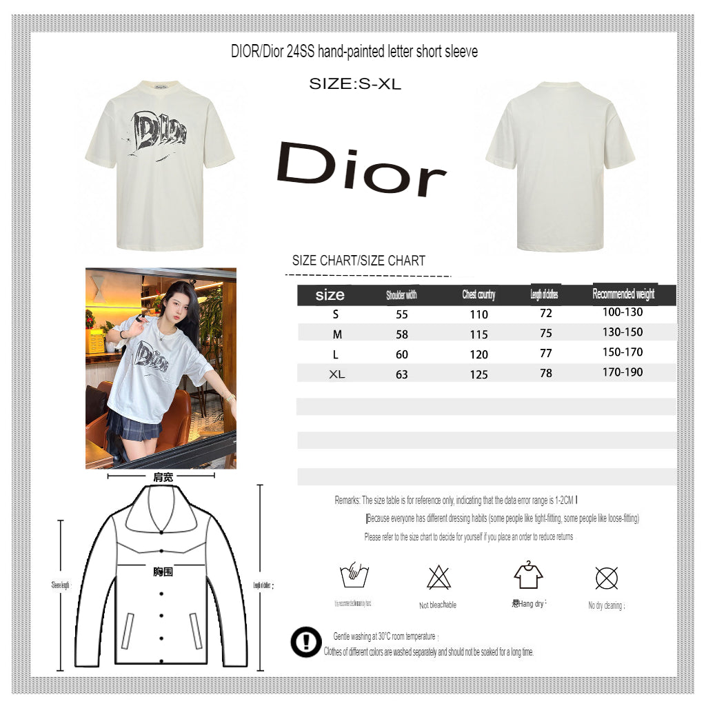 Dior White T-Shirt with Bold Logo