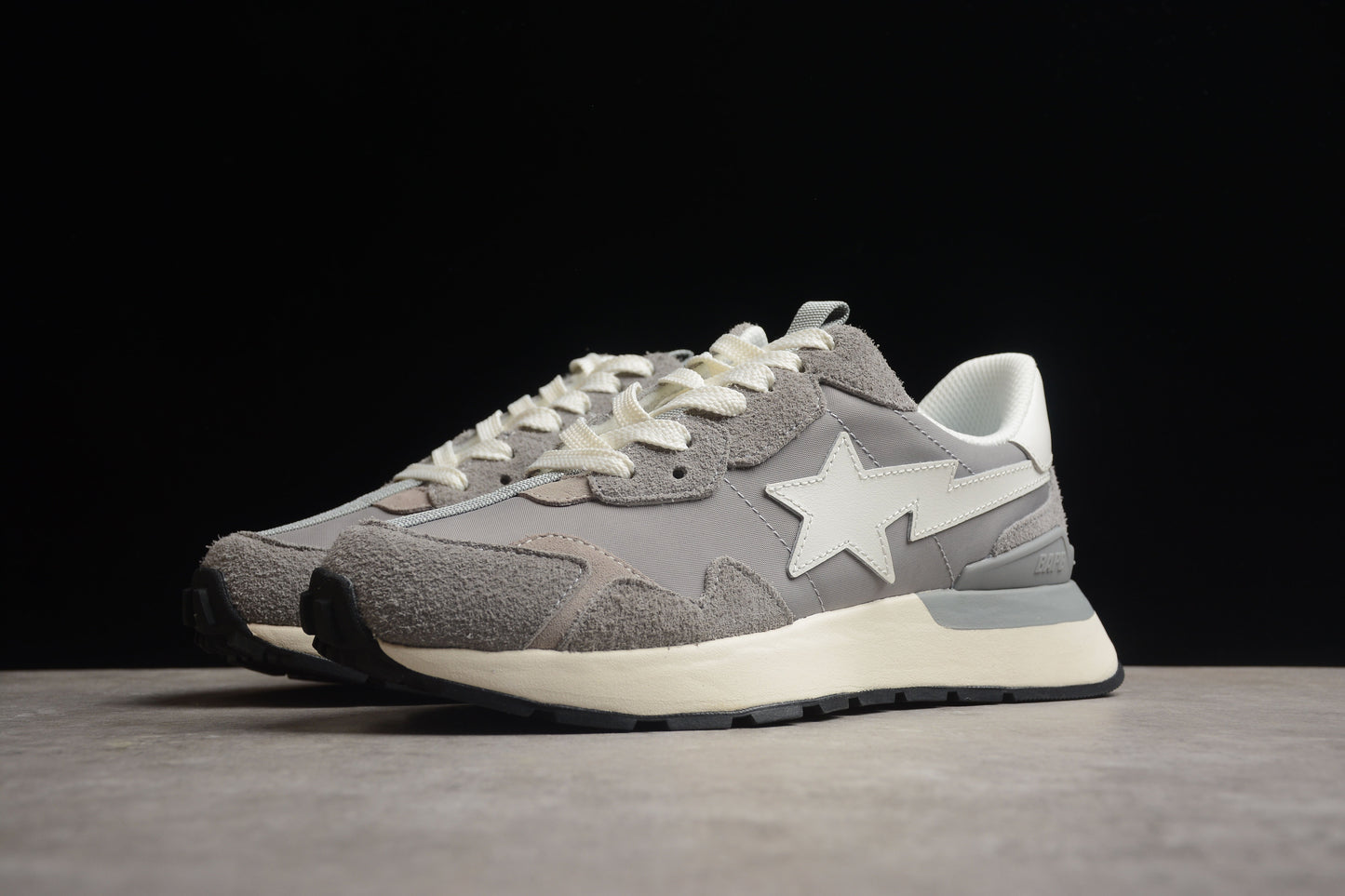 BAPE STA Runner Sneakers in Grey and White