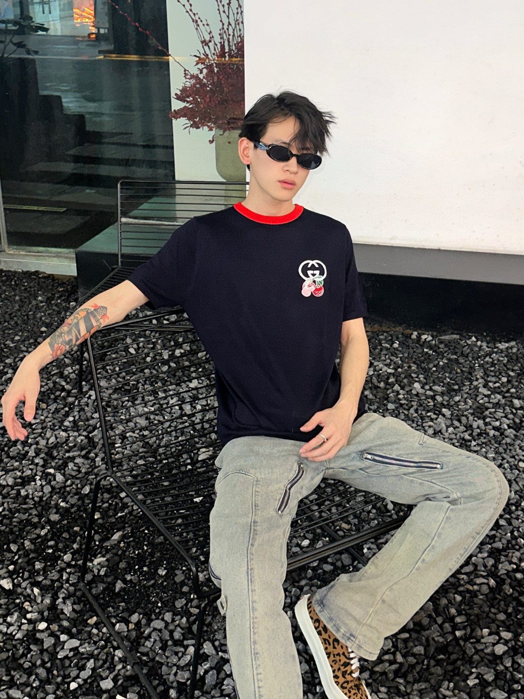 Gucci Cherry Embroidered T-Shirt