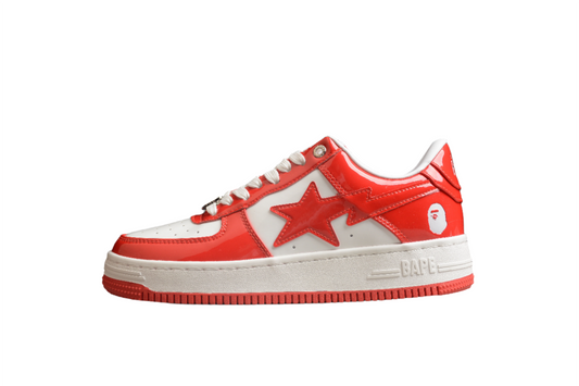 BAPE STA Low-Top Sneakers in Red and White