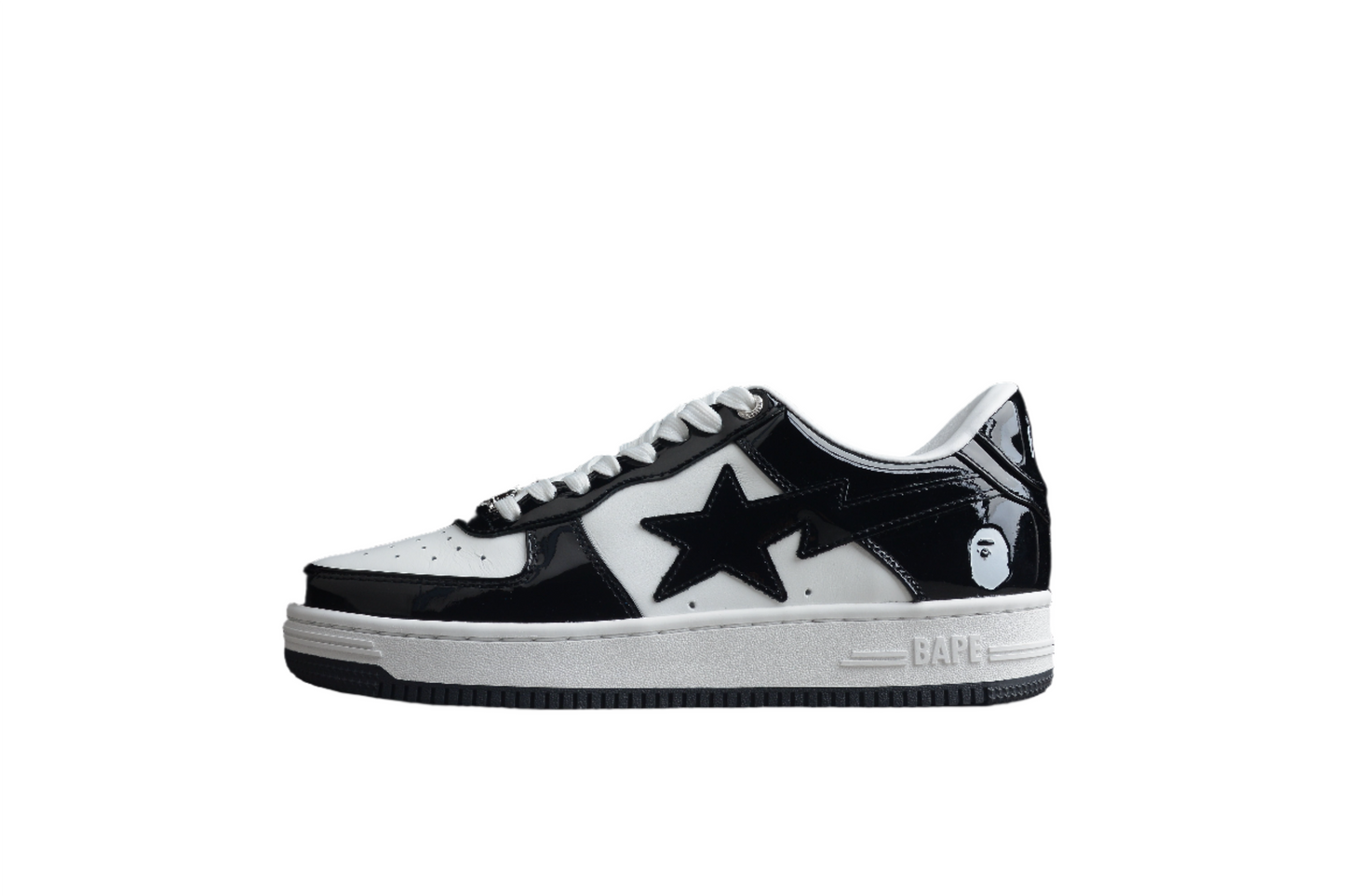 BAPE STA Low-Top Sneakers in Black and White