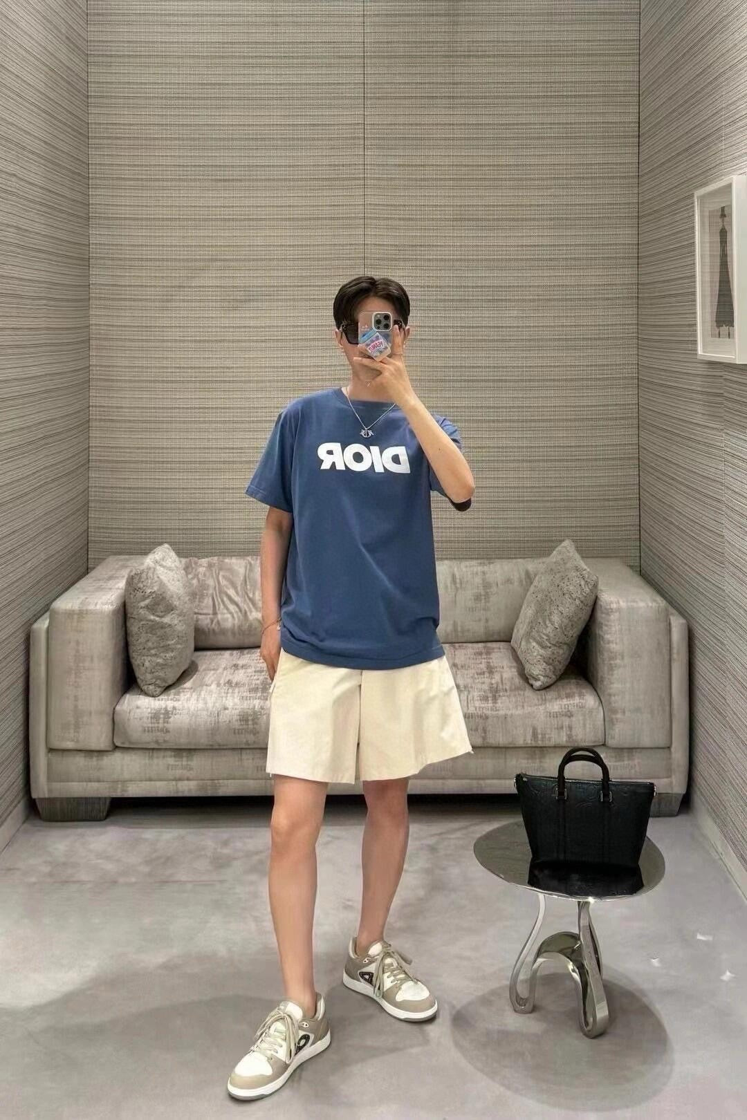 Dior Classic Logo T-Shirt (Blue)