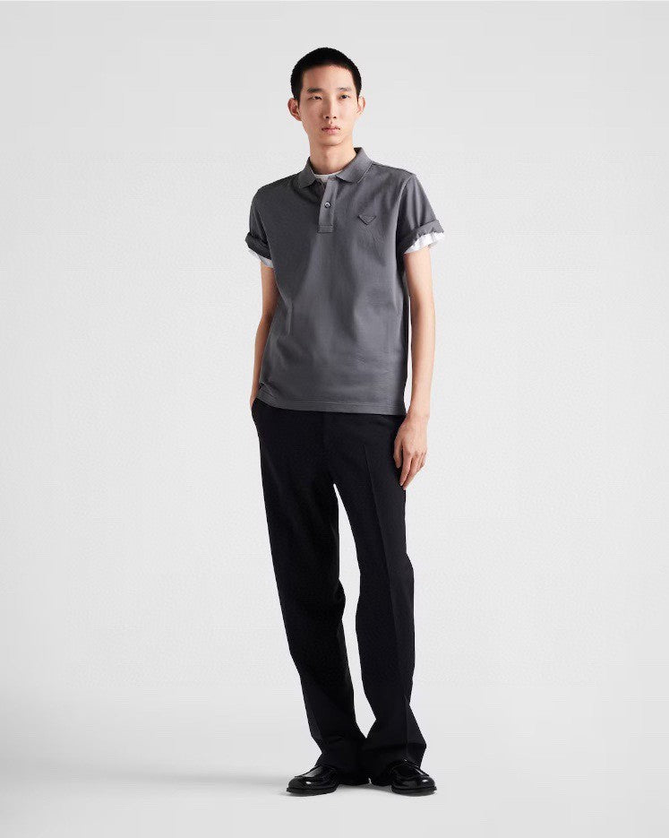 Prada Classic Grey Polo Shirt