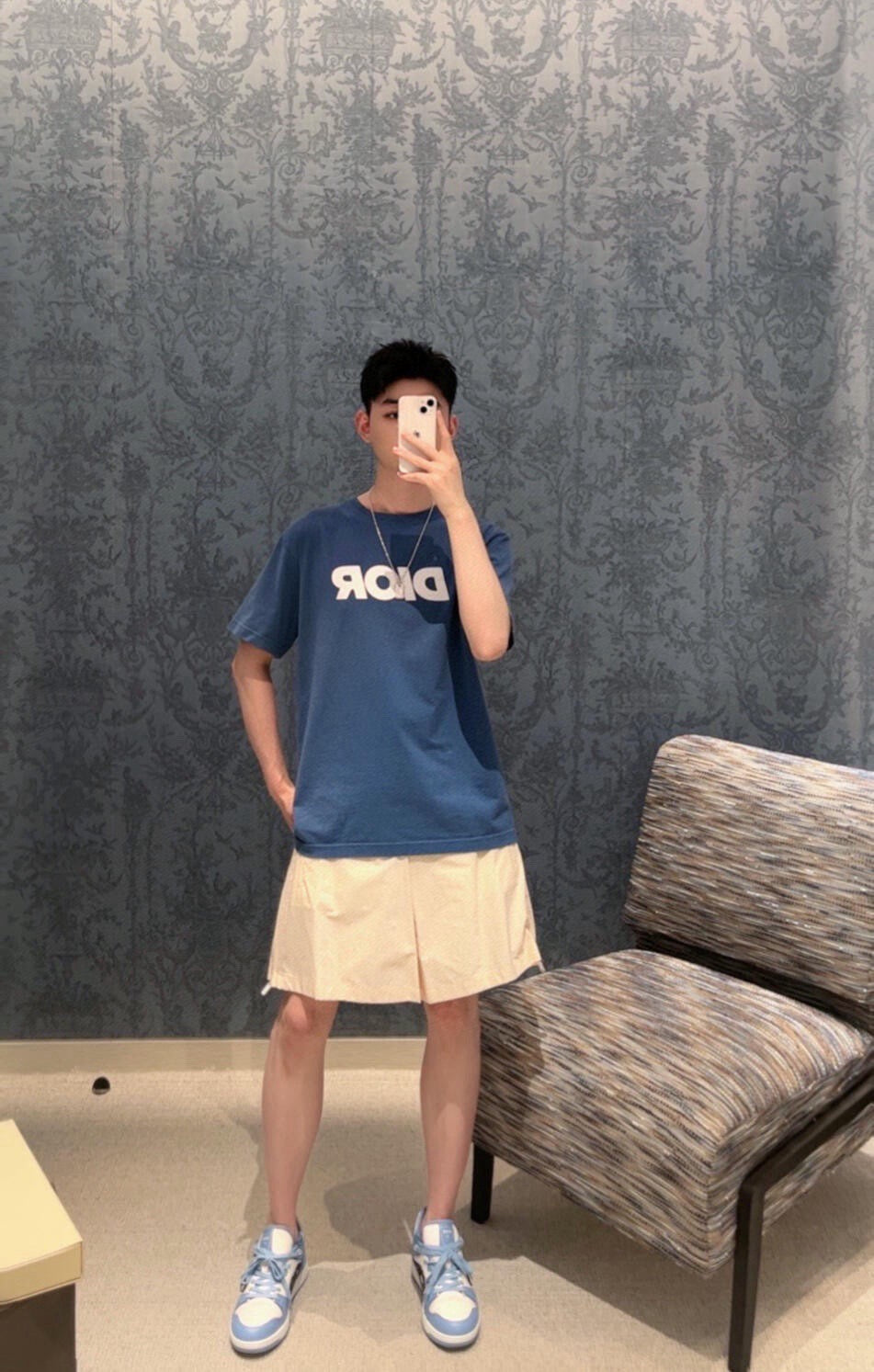 Dior Classic Logo T-Shirt (Blue)