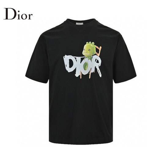 Dior Green Monster Graphic Black T-Shirt