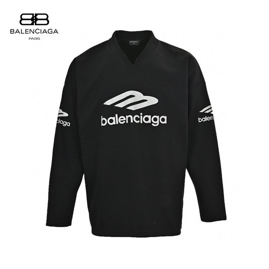 Balenciaga Long Sleeve Logo Shirt - Black