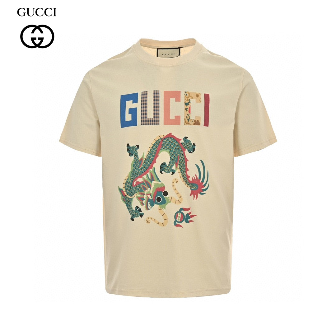 Gucci Dragon Graphic T-Shirt (Beige)