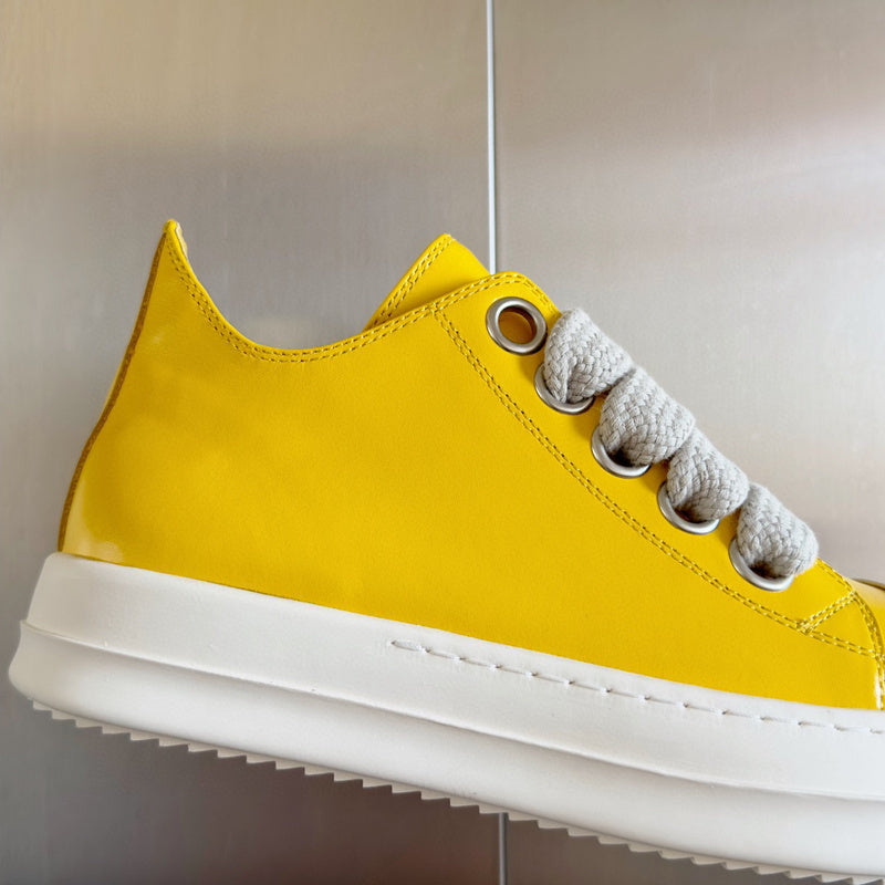 Rick Owens Yellow Low-Top Sneakers