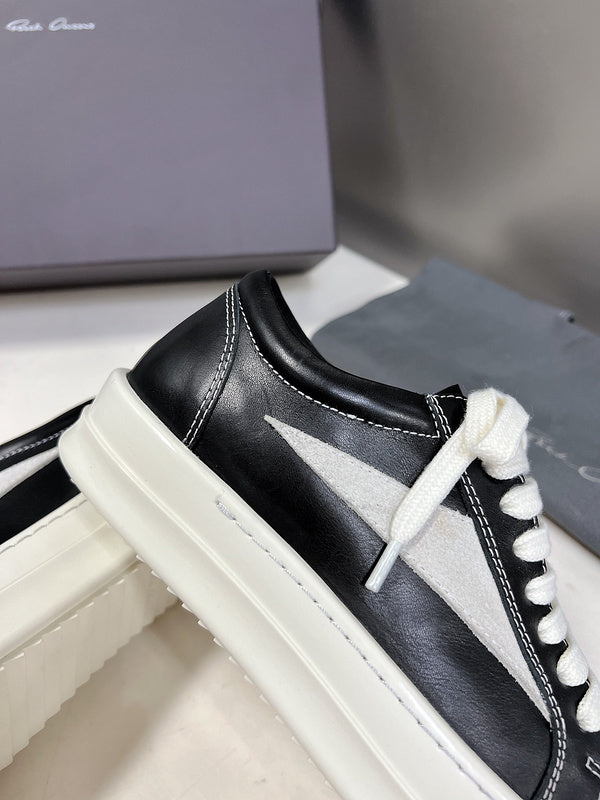 Rick Owens Low-Top Sneakers - Black Leather