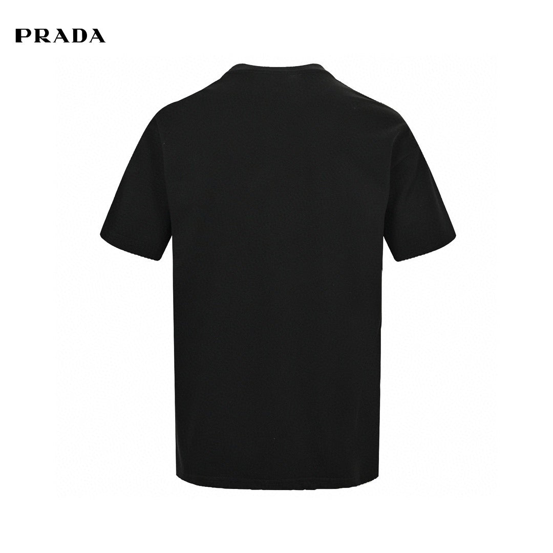 Prada Triangle Spray Paint Logo T-Shirt (Black)