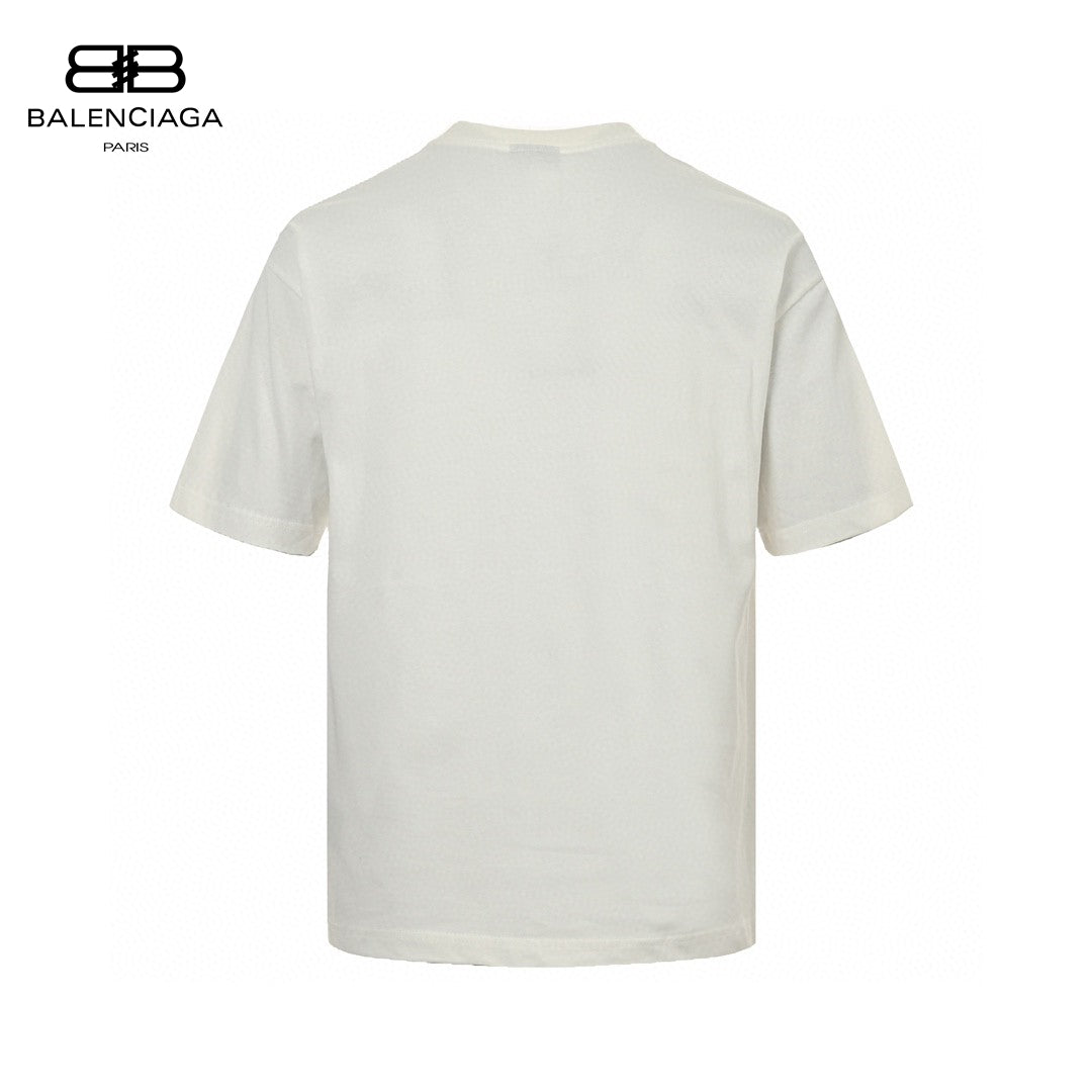 Balenciaga Blue Logo T-Shirt (White)