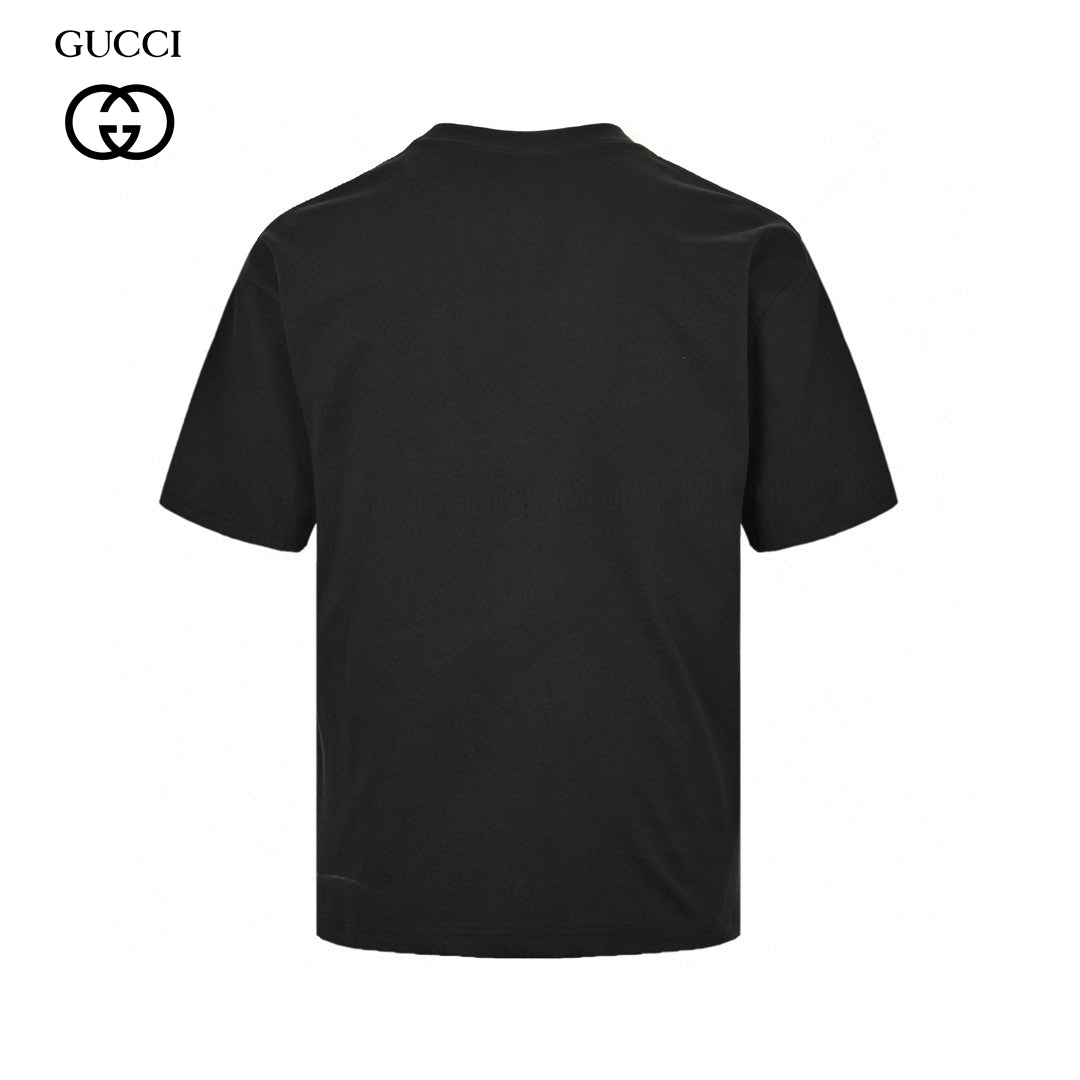 Gucci Multicolor Interlocking G Logo Black T-Shirt