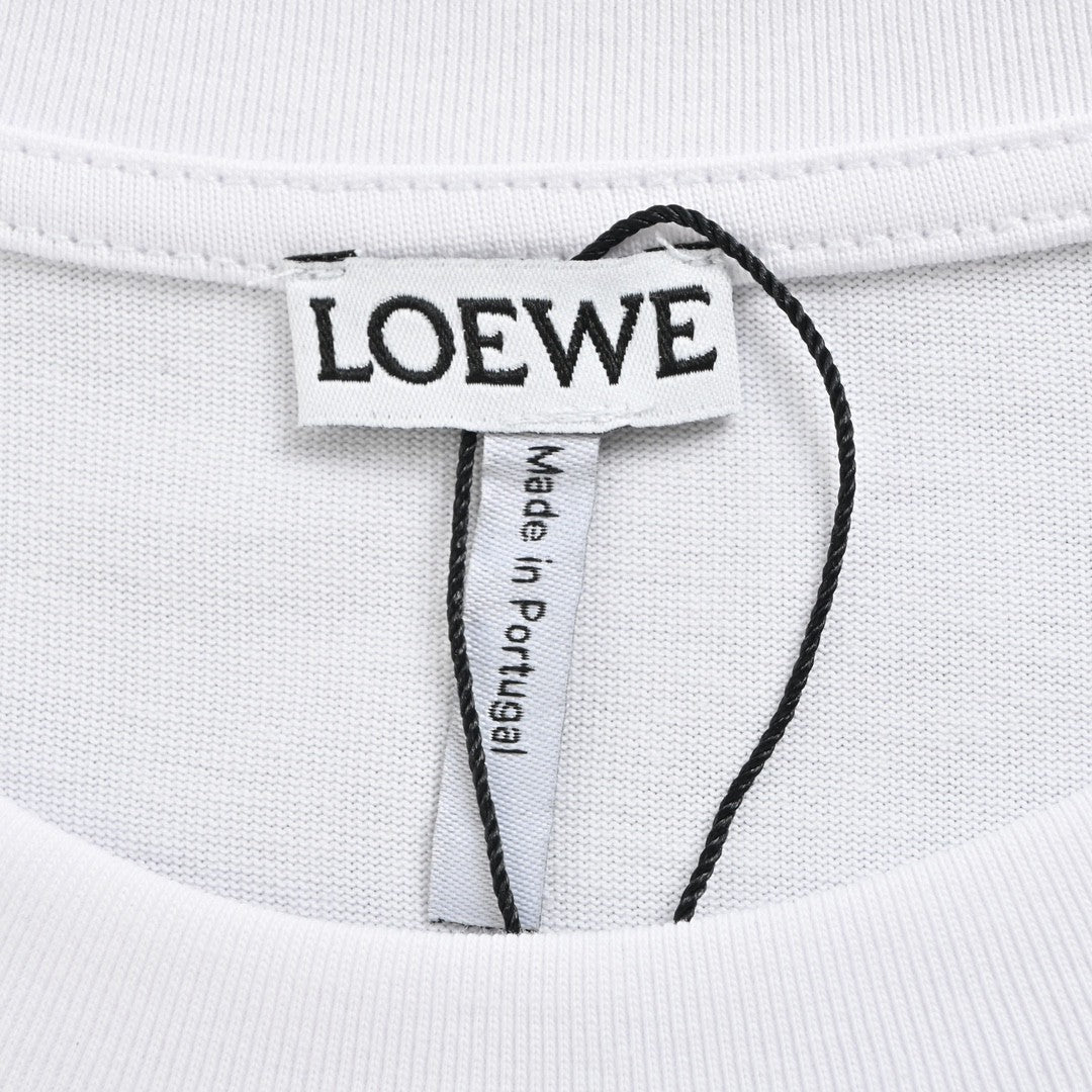 Loewe White T-Shirt with Logo Design