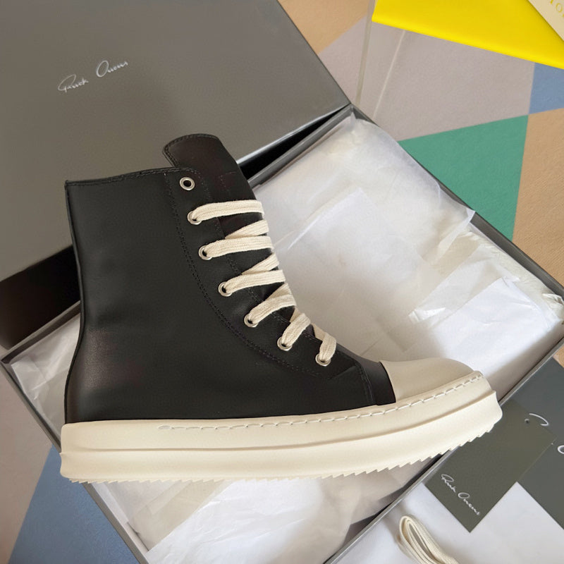 Rick Owens Black High-Top Sneakers