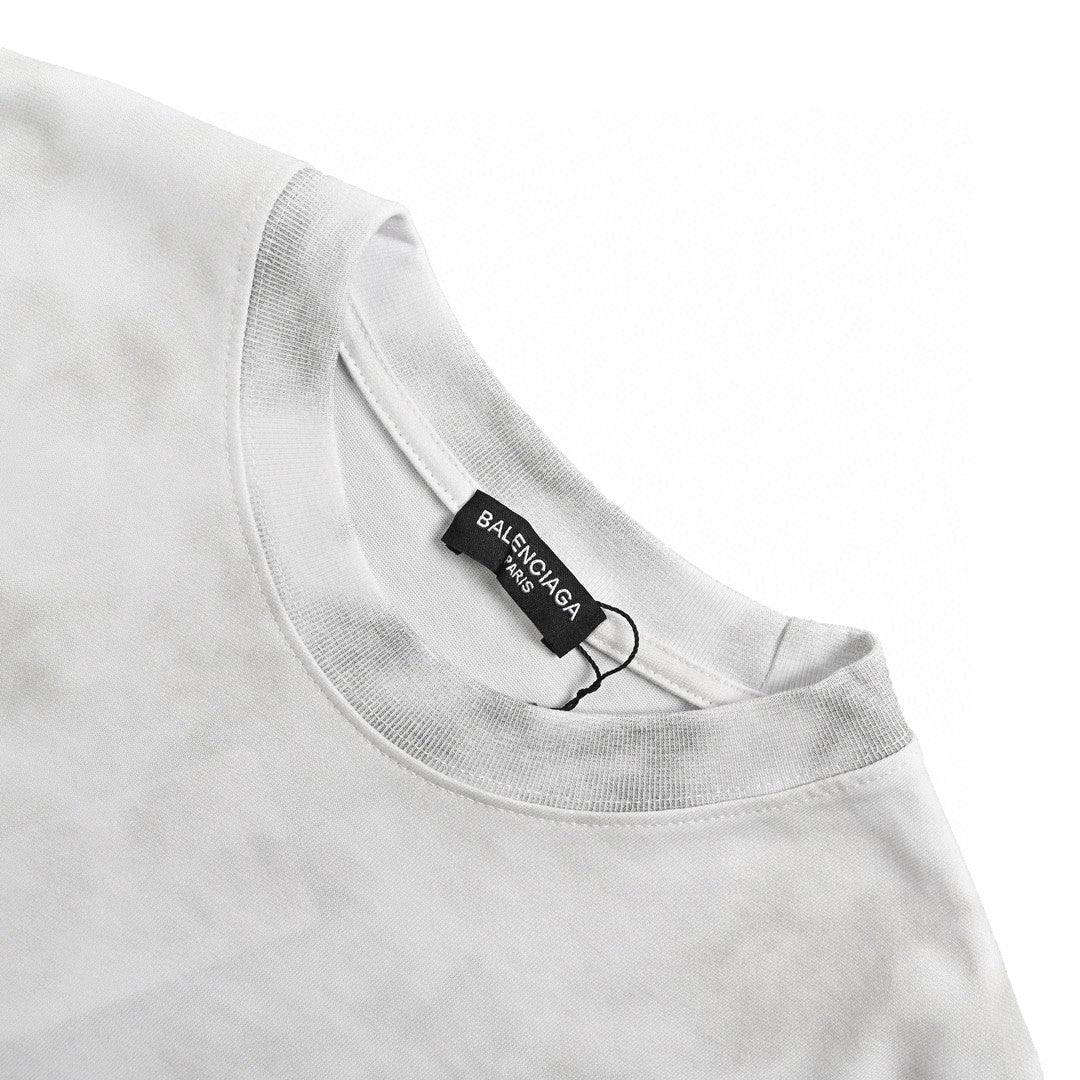 Balenciaga White Tie-Dye T-Shirt