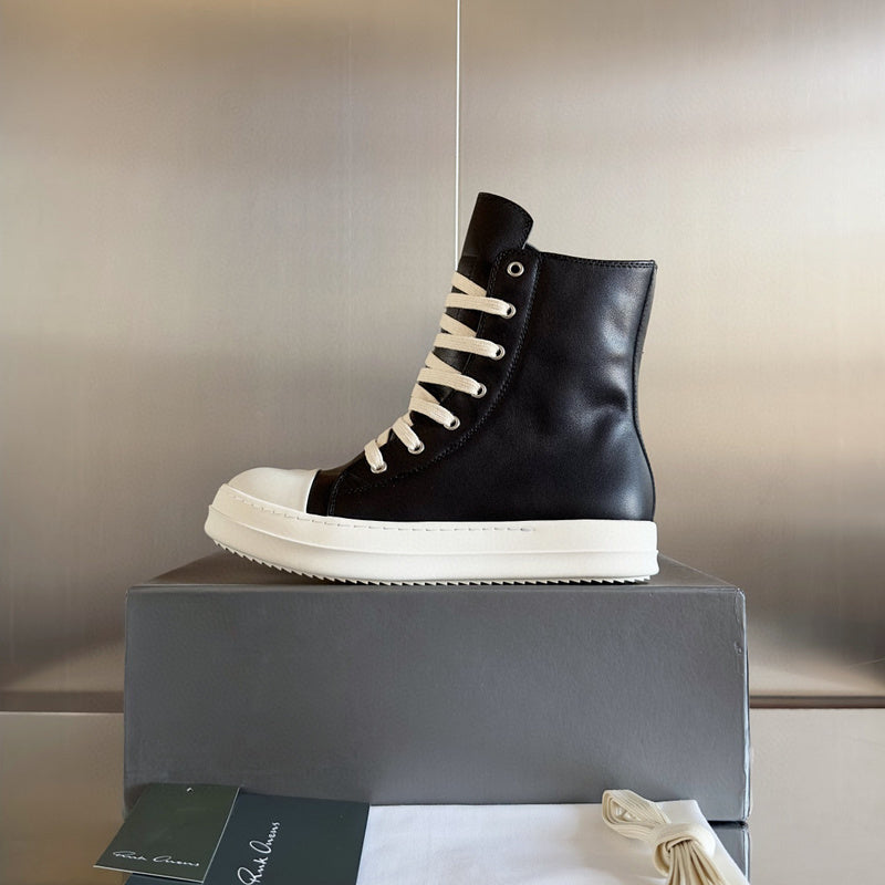 Rick Owens Black High-Top Sneakers