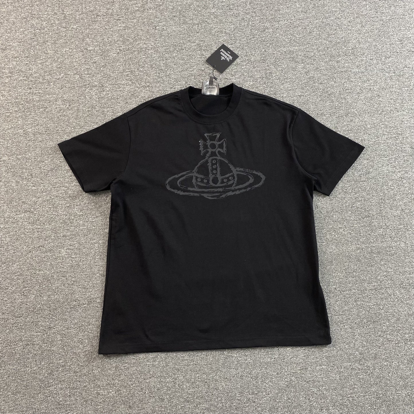 VIVIENNE WESTWOOD ROUGHLY STITCHED ORB T-SHIRT BLACK