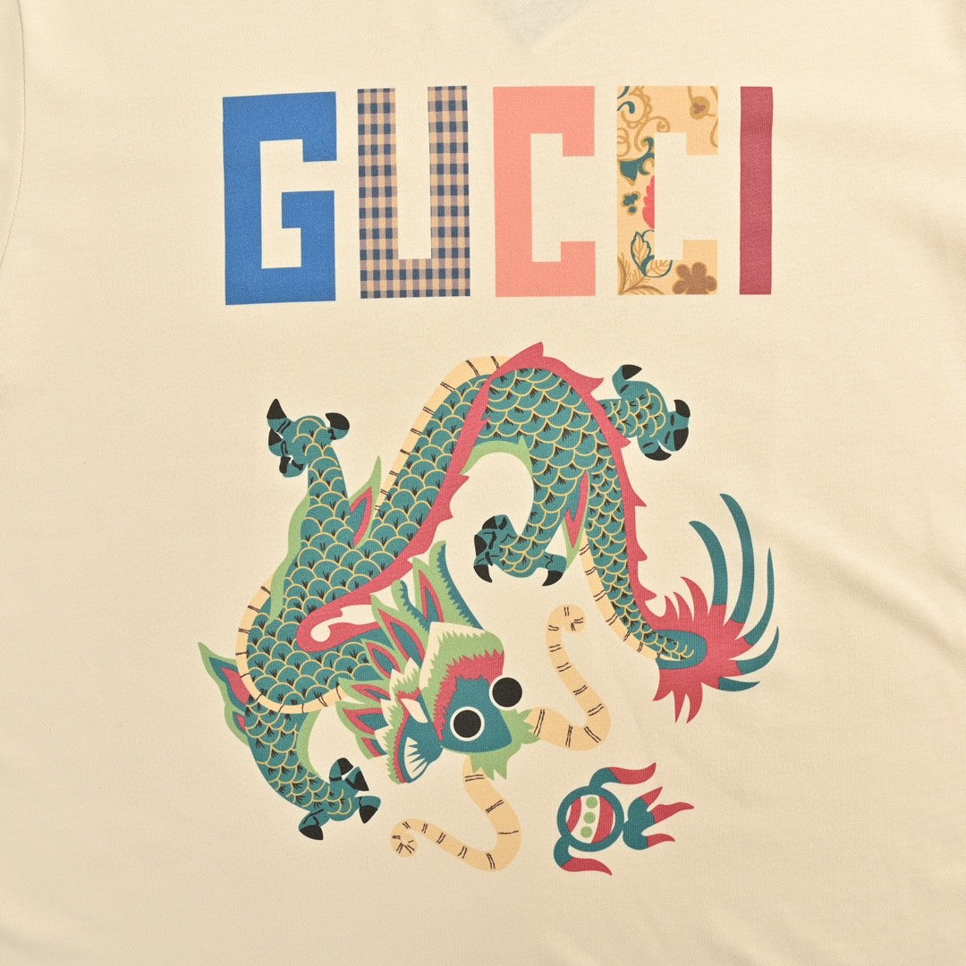 Gucci Dragon Graphic T-Shirt (Beige)