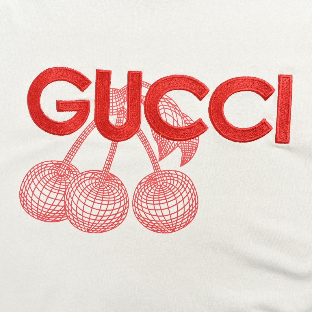 Gucci Cherry Graphic T-Shirt (White)