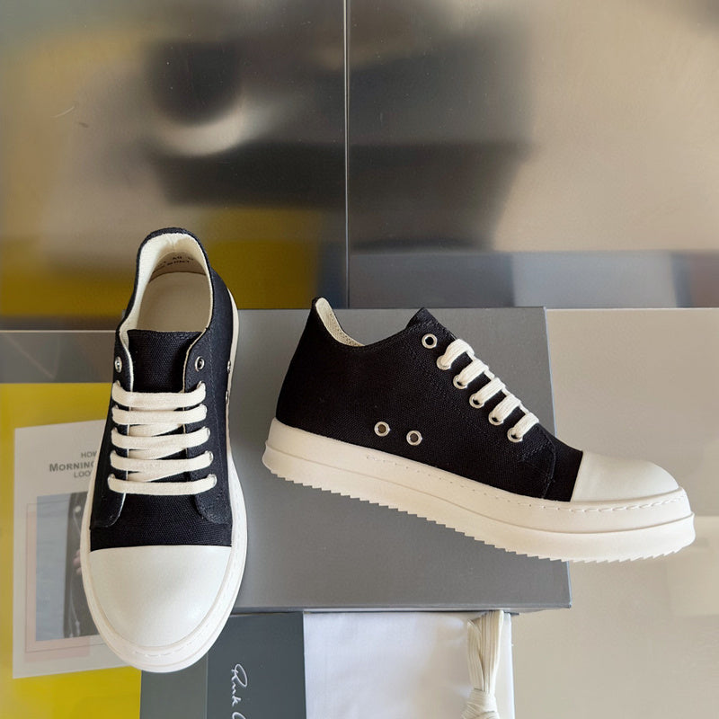 Rick Owens Black Low-Top Sneakers