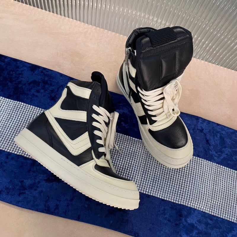 Rick Owens Geobasket Sneakers - Black and White