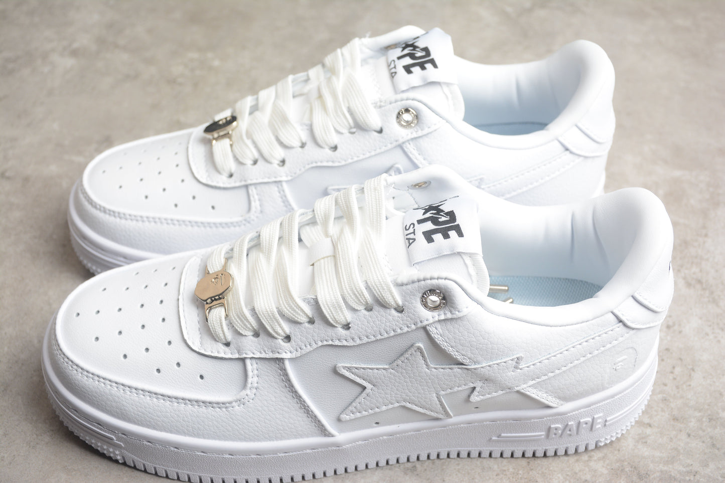 BAPE STA Low-Top Sneakers in All-White