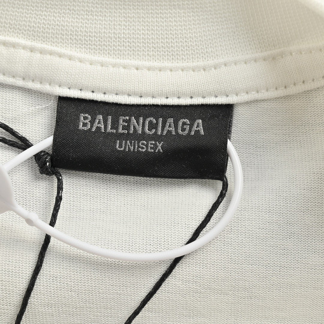 Balenciaga Smoke Print Logo T-Shirt (White)