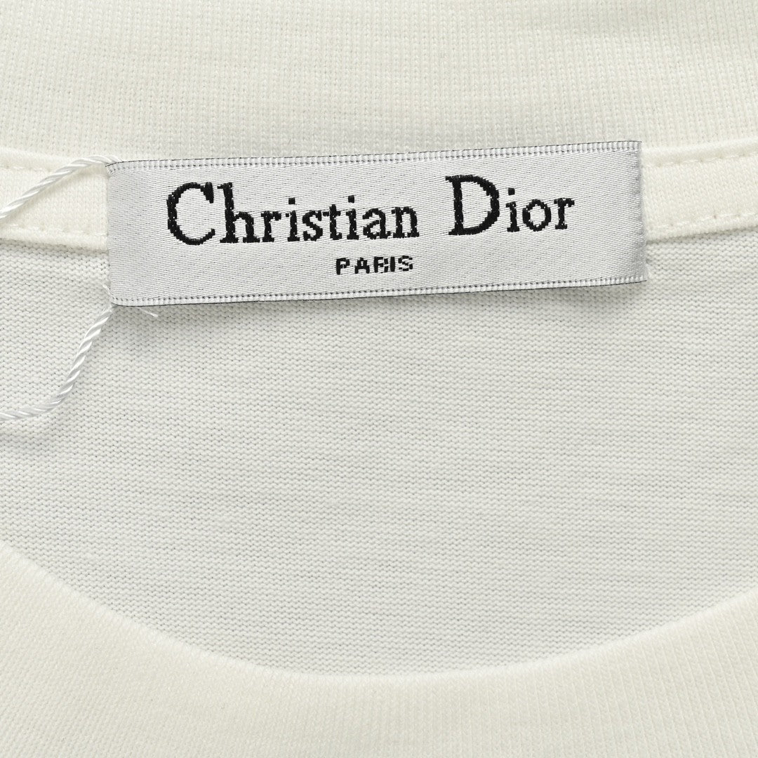 Dior Oversized Grey Logo White T-Shirt