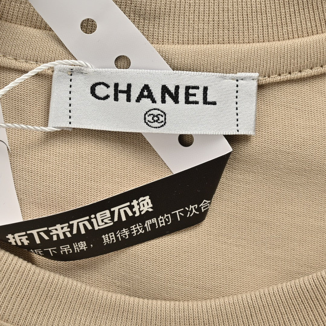 Chanel Cloud Logo T-Shirt in Beige