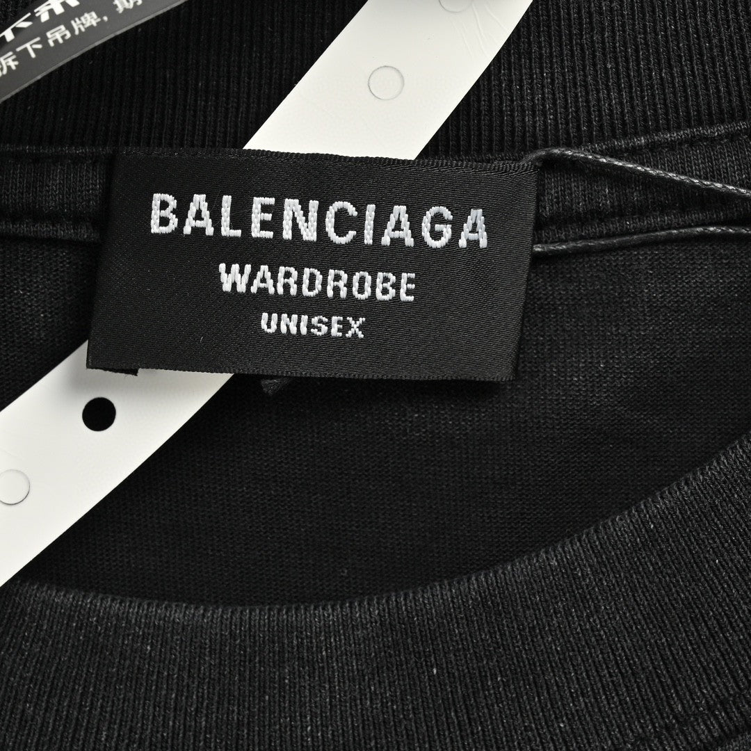 Balenciaga Spray-Paint Logo T-Shirt (Black)