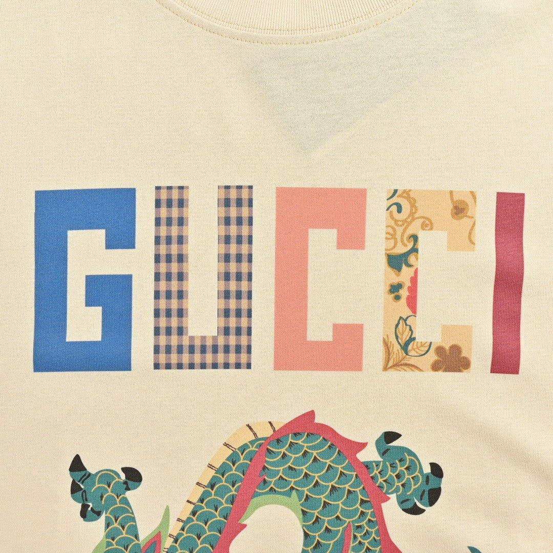 Gucci Dragon Graphic T-Shirt (Beige)