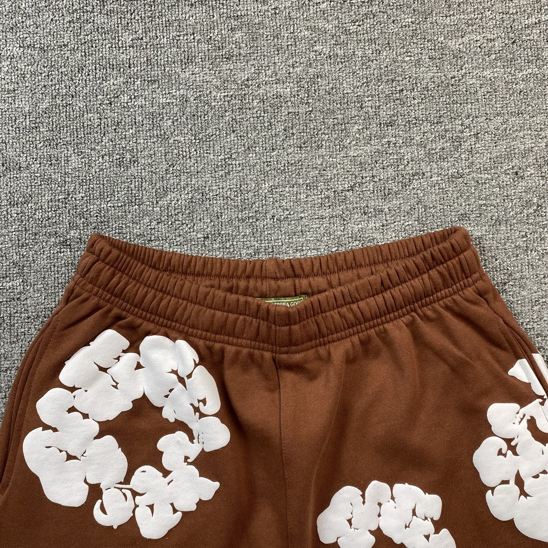 DENIM TEARS COTTON WREATH SHORTS BROWN