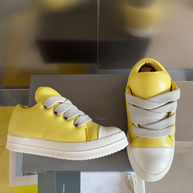 Rick Owens Yellow Low-Top Sneakers