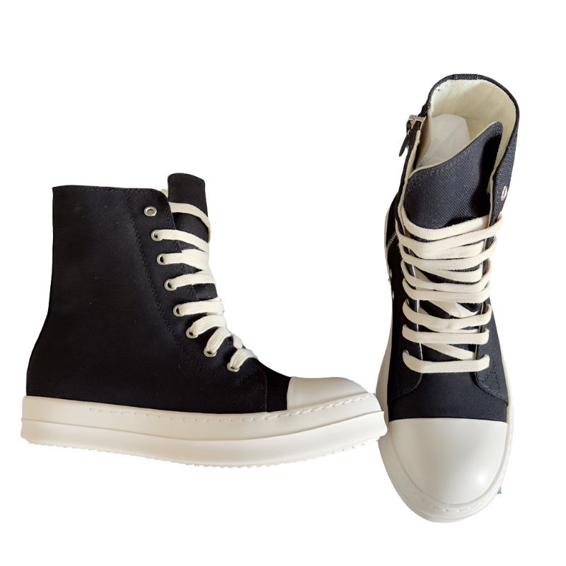 Rick Owens Black High-Top Sneakers