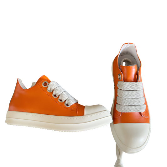 Rick Owens Orange Low-Top Sneakers