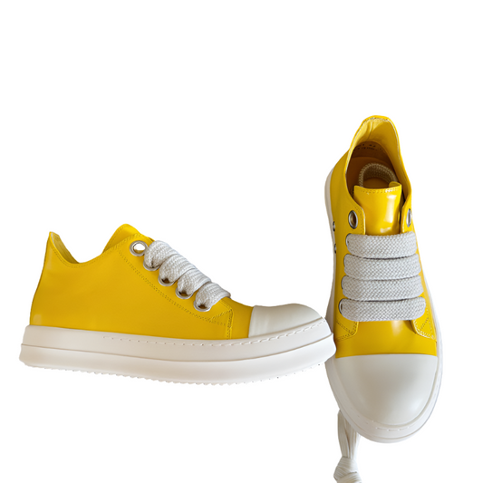 Rick Owens Yellow Low-Top Sneakers