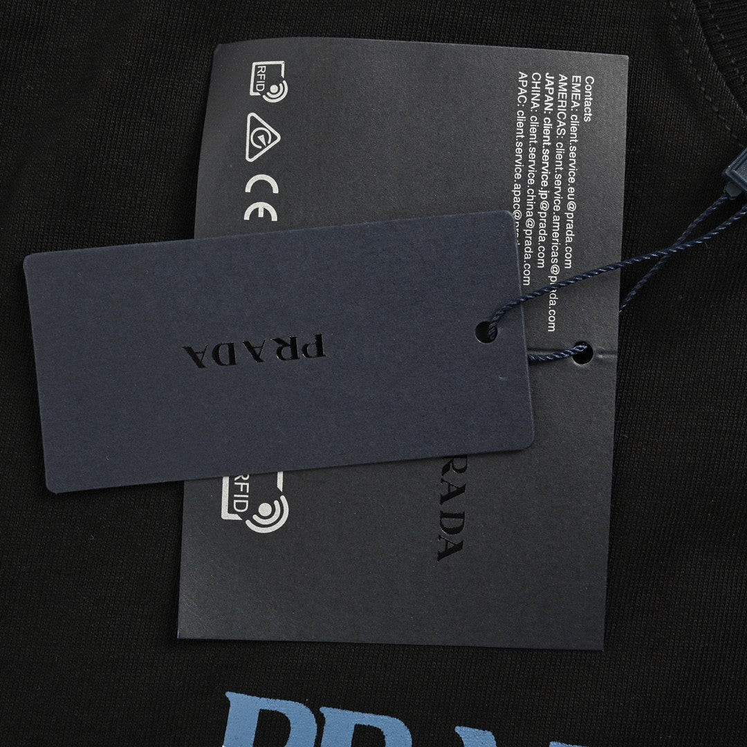 Prada Black T-Shirt with Logo Design