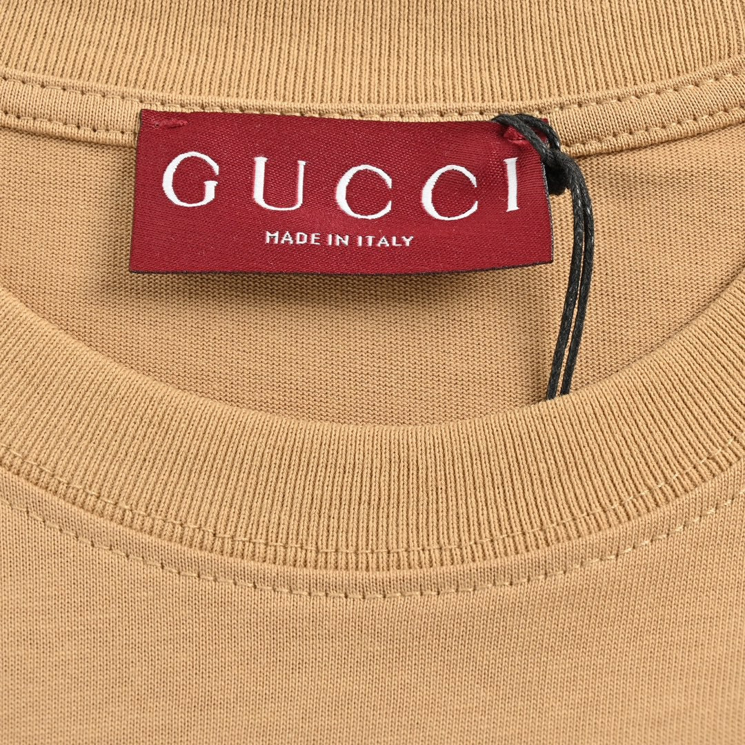 Gucci Tan T-Shirt with Firenze 1921 Logo