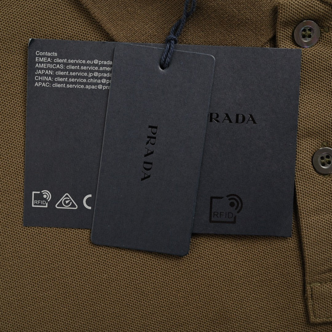 Prada Classic Olive Green Polo Shirt