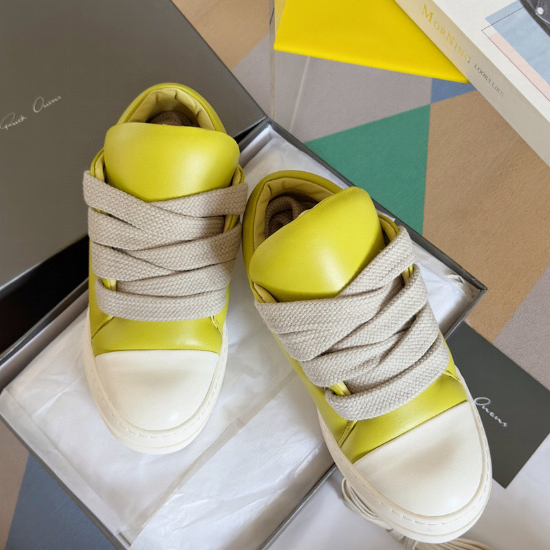 Rick Owens Yellow Low-Top Sneakers