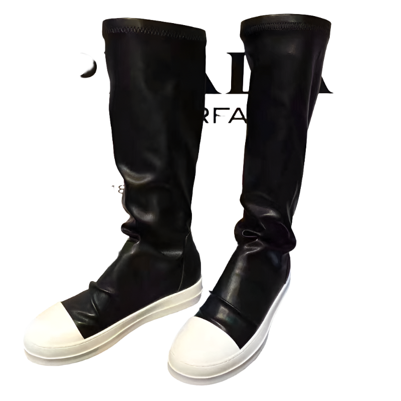 Over-the-Knee Leather Sneakers