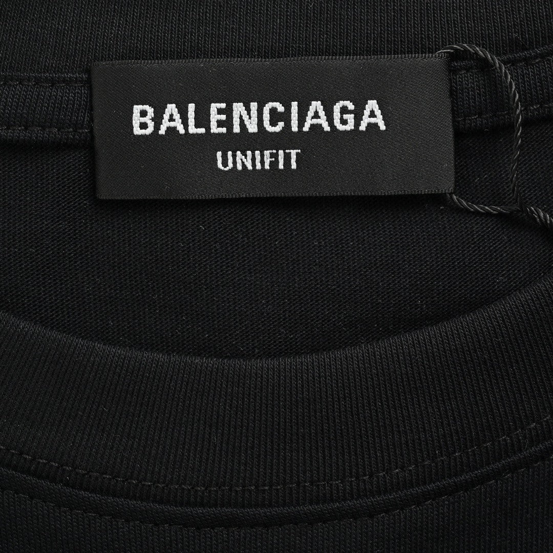 Balenciaga Black T-Shirt with Bold Graphic