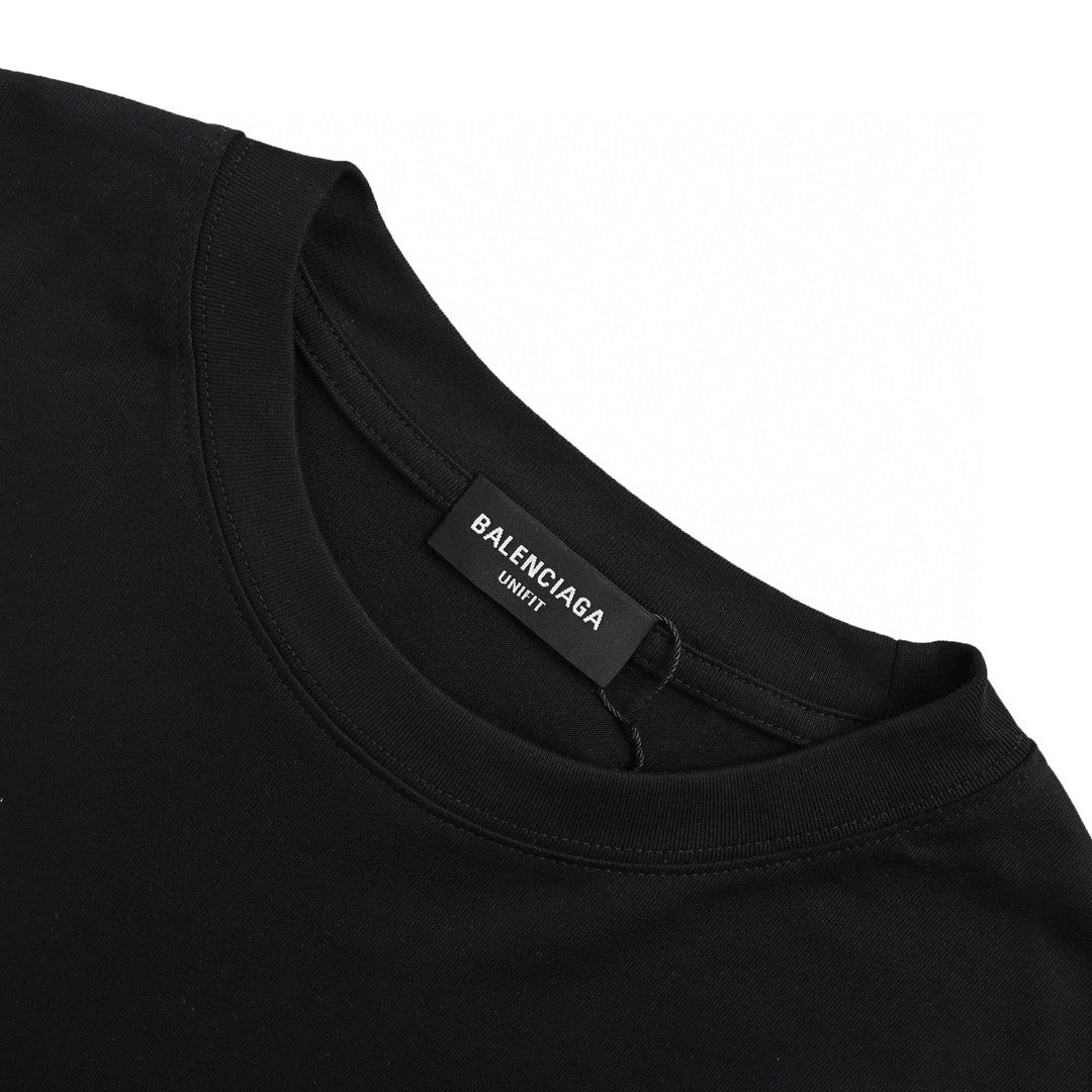 Balenciaga Black T-Shirt with Bold Graphic