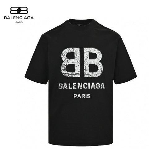 Balenciaga Cracked 'BB' Logo T-Shirt (Black)