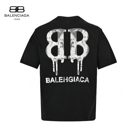 Balenciaga Dripping BB Logo T-Shirt (Black)