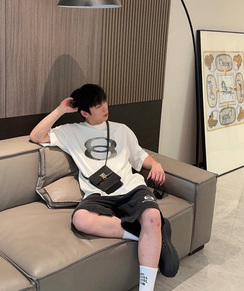 Balenciaga Grey Logo T-Shirt (White)