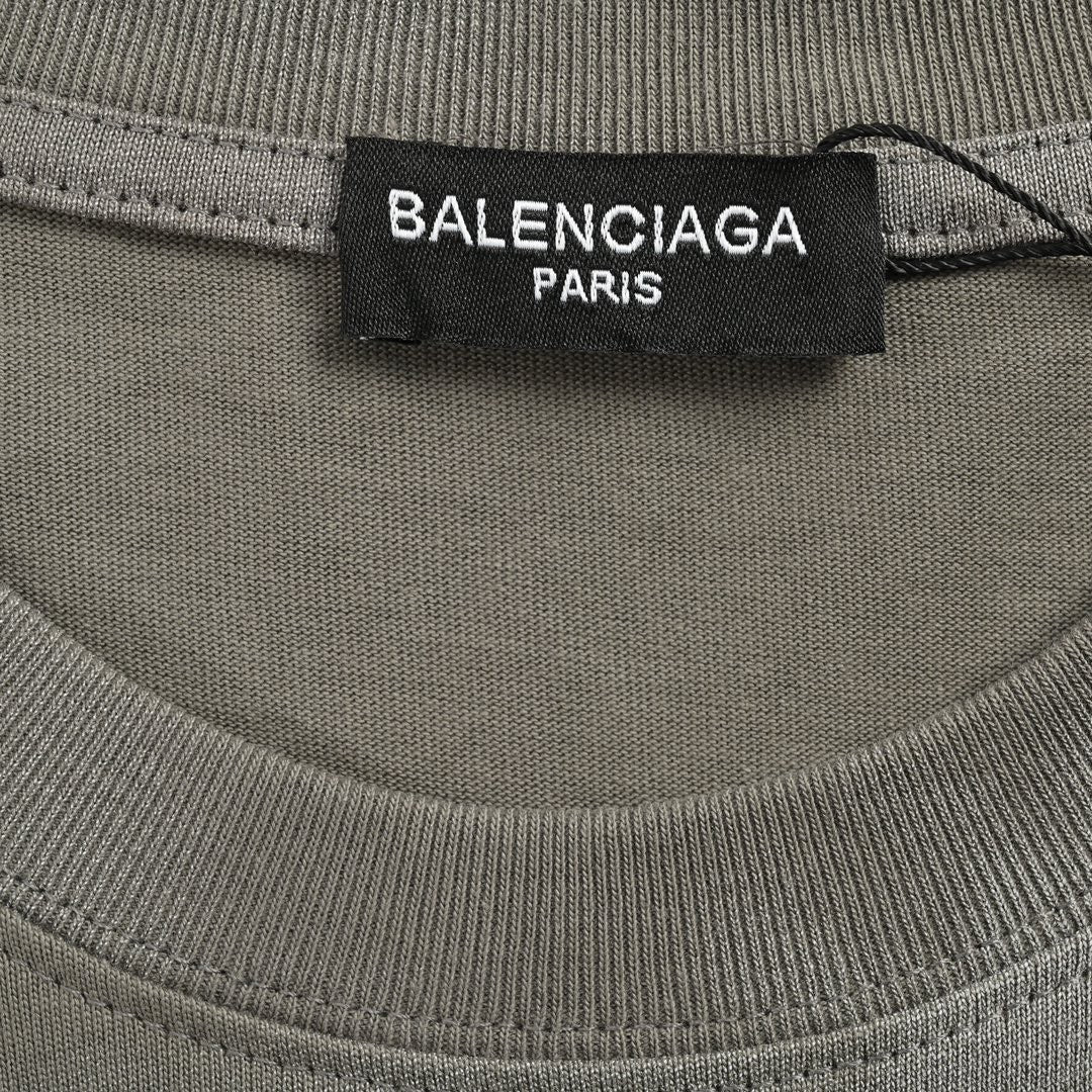 Balenciaga Grey Tie-Dye T-Shirt