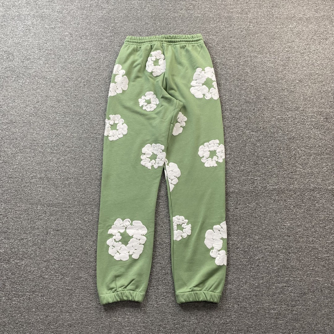 DENIM TEARS COTTON WREATH SWEATPANTS LIGHT GREEN